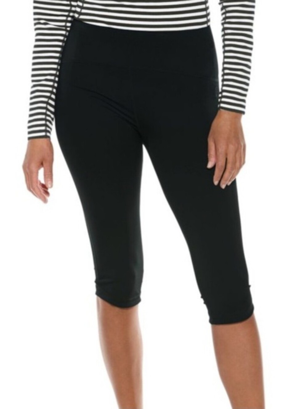 Coolibar Tulip Swim Capris SPF 50+ Solid Black Shorts Pants Plus Size XXL 2X 2XL